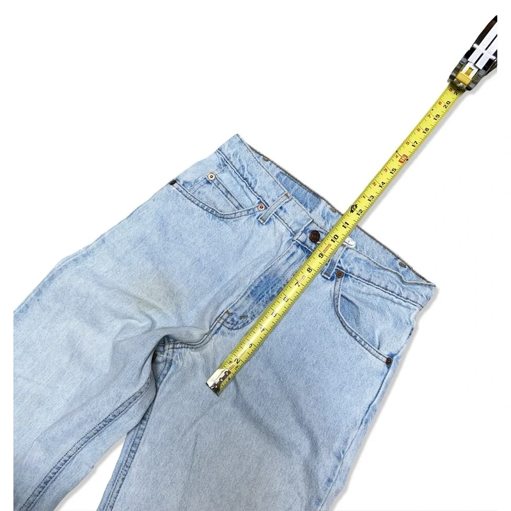 Vintage Levi's 550 Orange Tab Jeans 29x34 Light Blue Relaxed Tapered